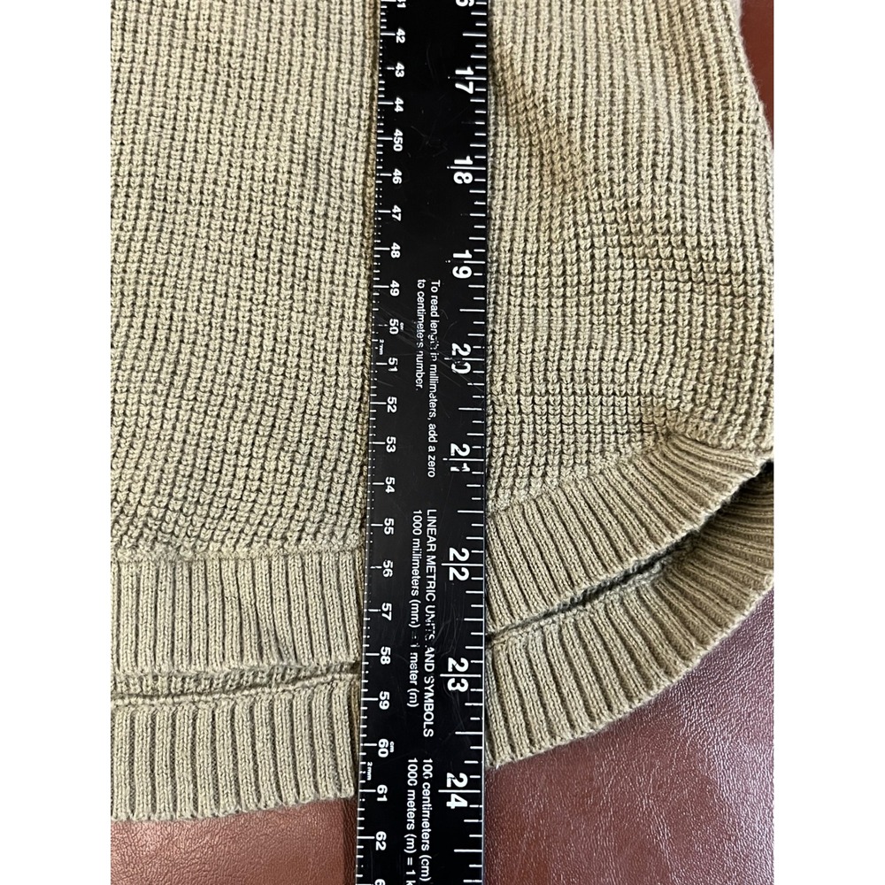 Lauren Ralph Lauren Womens Olive Green Waffle Knit Raglan Hoodie Sweater Large - Picture 8 of 15